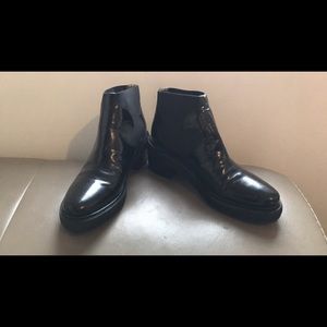 Black leather Italian platform boots. So trendy